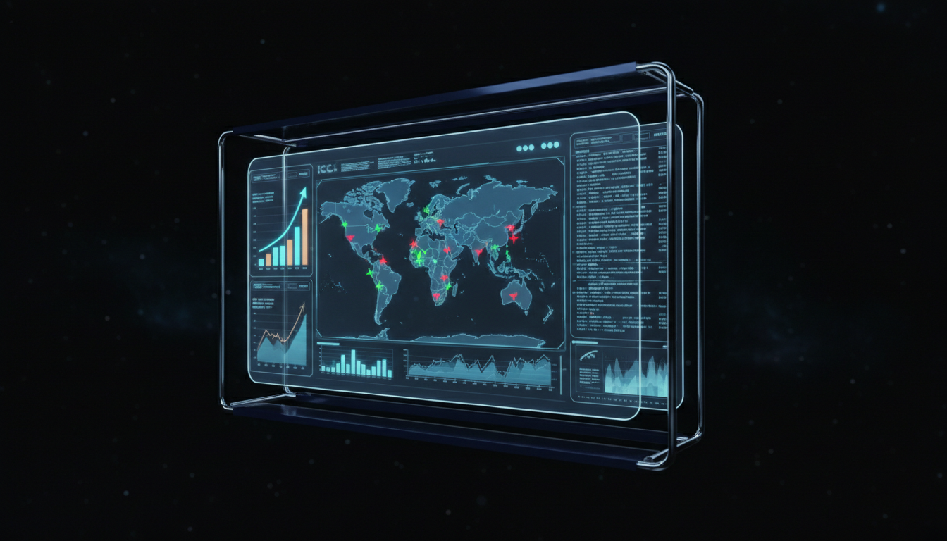 Futuristic fleet management dashboard illustrating Aviation Economics predictive maintenance cost reduction and aircraft health monitoring