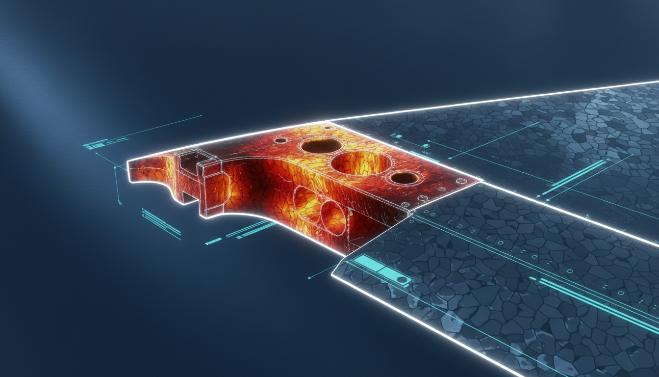 3D FEA stress map of commercial aircraft wing spar highlighting Aerospace Safety Compliance material fatigue zones and structural analysis at fastener holes