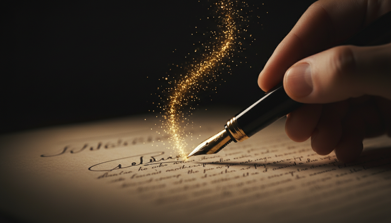 Close-up of a signature representing Michael Jackson secret philanthropy and the power of anonymous donations to charitable organizations