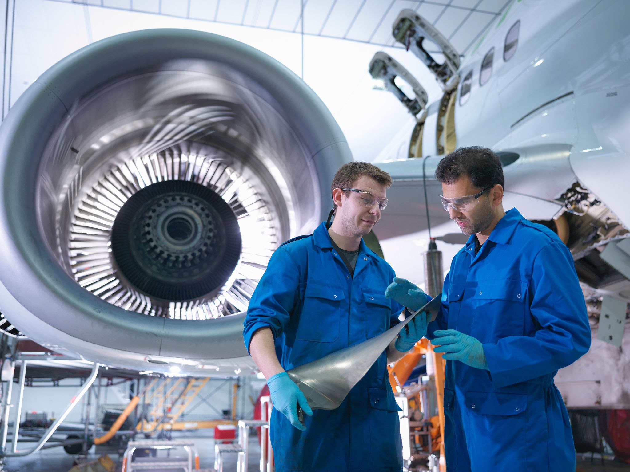 High-precision turbine blade inspection, AI generated