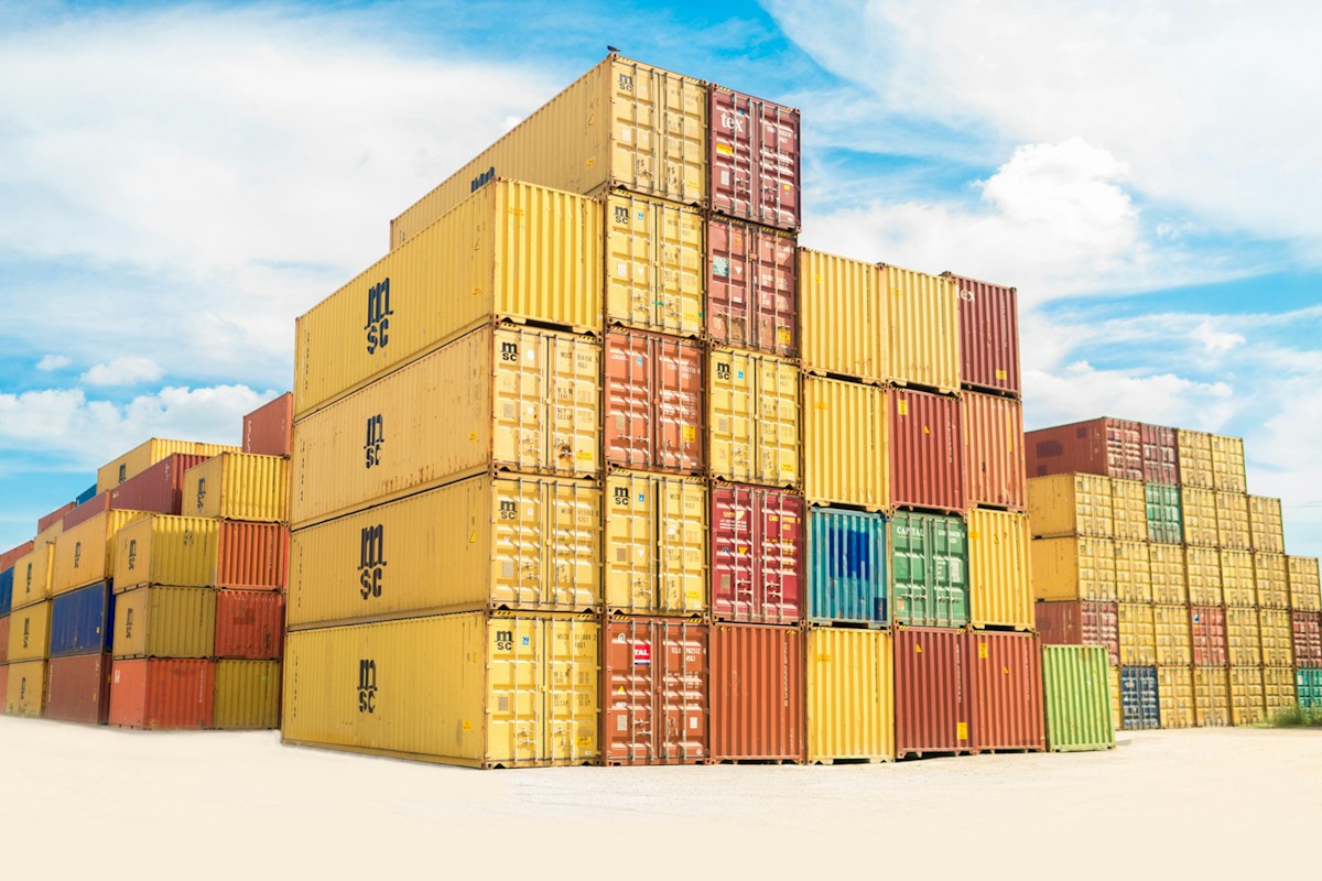 Intermodal shipping container logistics hub and global trade credit finance